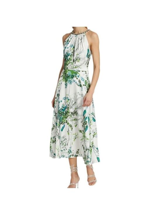 Teri Jon by Rickie Freeman Dresses & Skirts - TERI JON by Rickie Freeman Embellished Halter Midi Dress Size 4 NWT